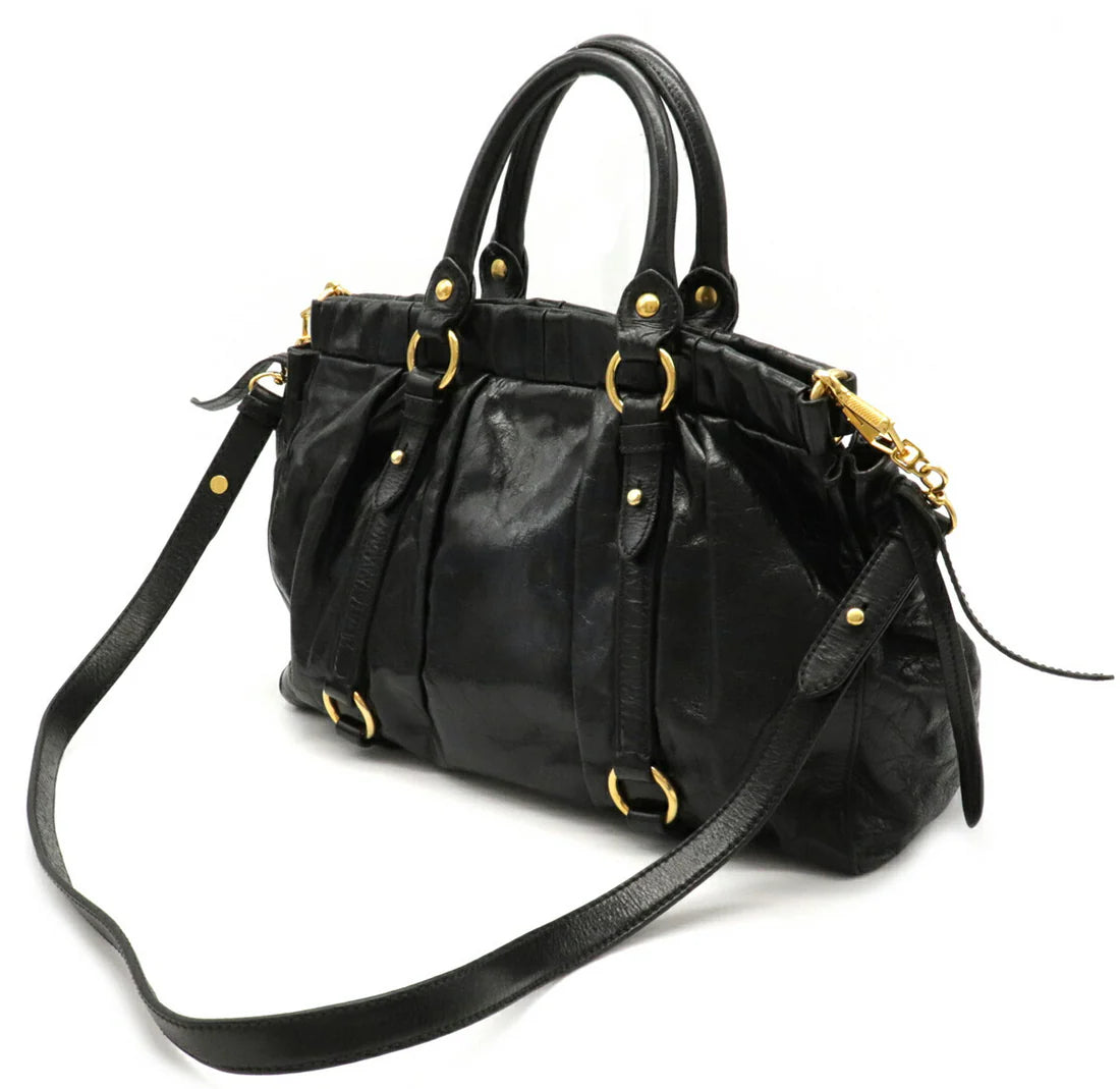 Miu Miu Shoulder Bag Leather Black🌲🍀