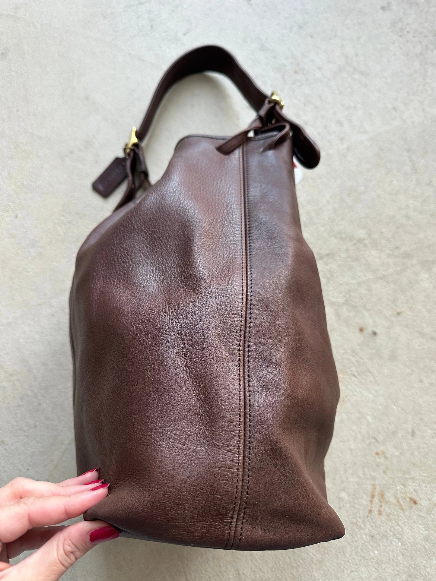 vintage coach 9166 leather bucket duffle hobo purse