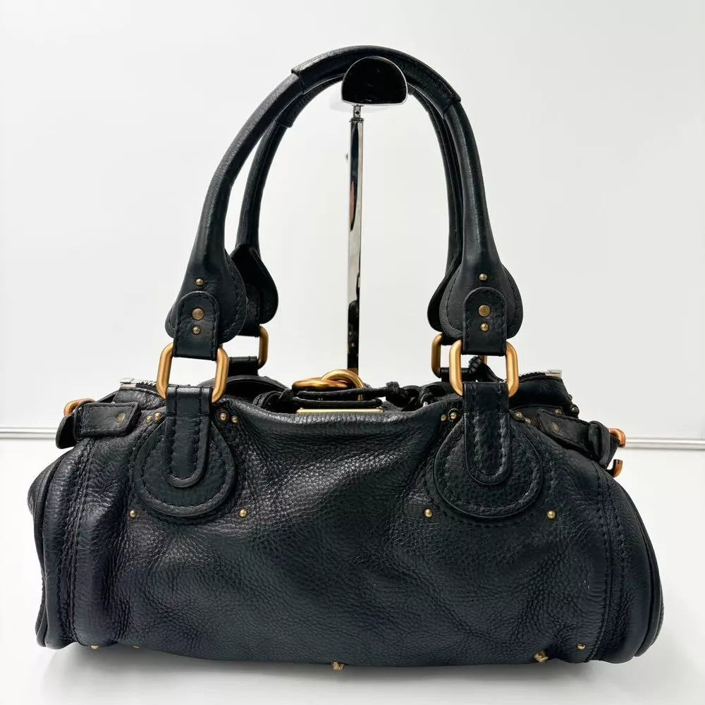 Authentic Chloe Paddington Medium Black Padlock Hand Bag Tote Bag Very good✨🔥