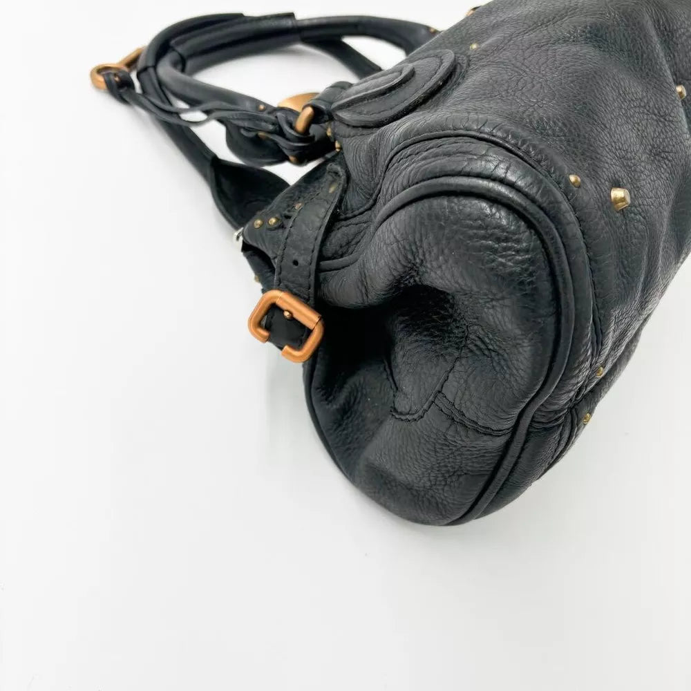 Authentic Chloe Paddington Medium Black Padlock Hand Bag Tote Bag Very good✨🔥