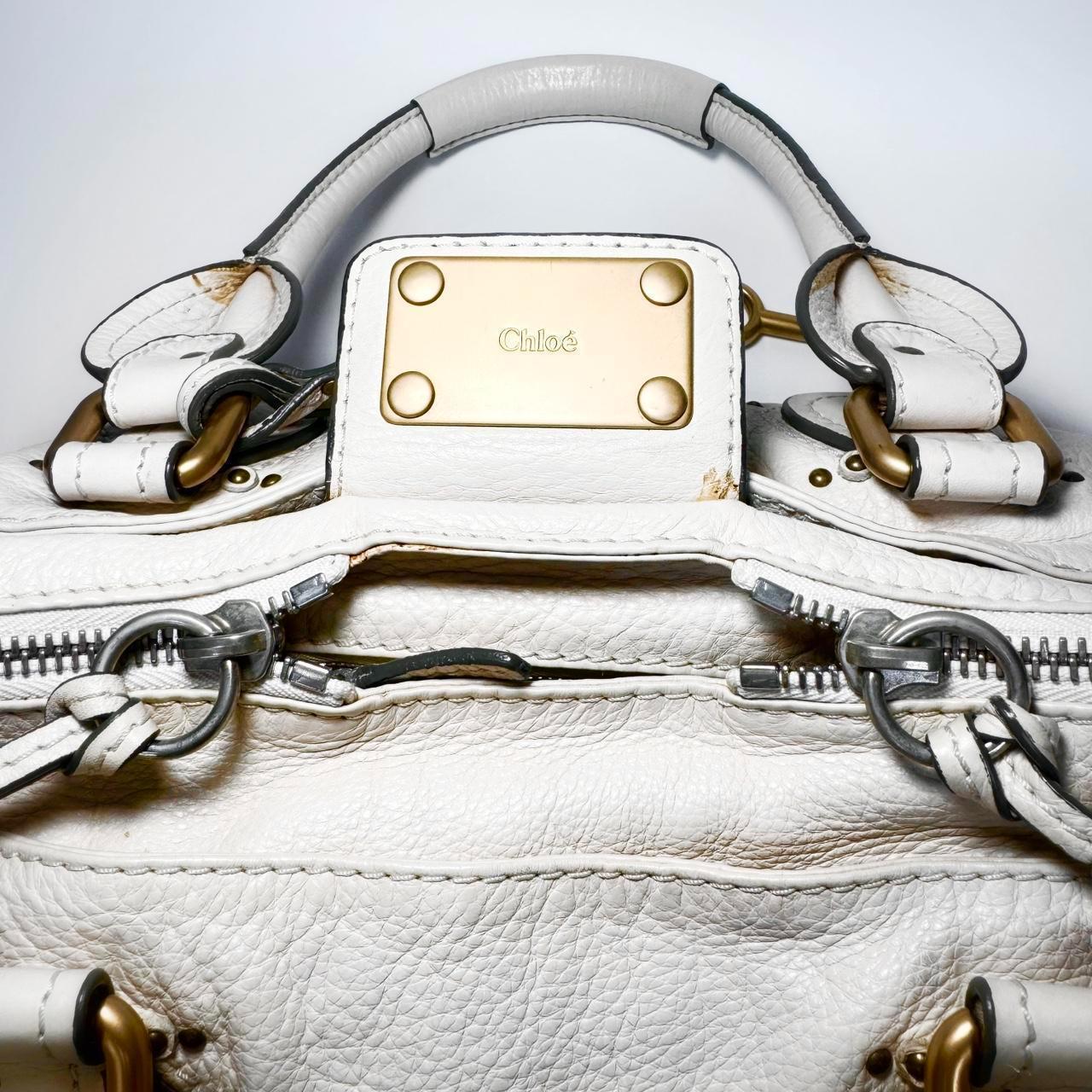 π€π Preowned ChloΓ© Paddington Satchel β White with Gold Hardware ππ€