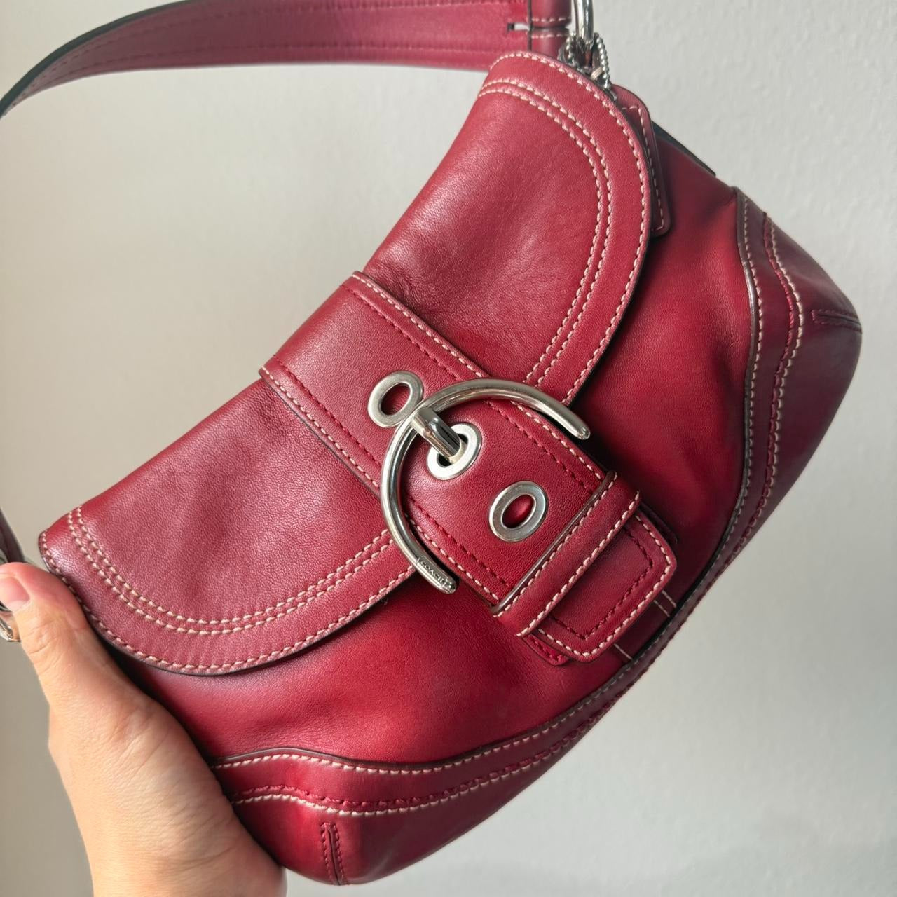 Authentic Coach Soho shoulder bag burgundy