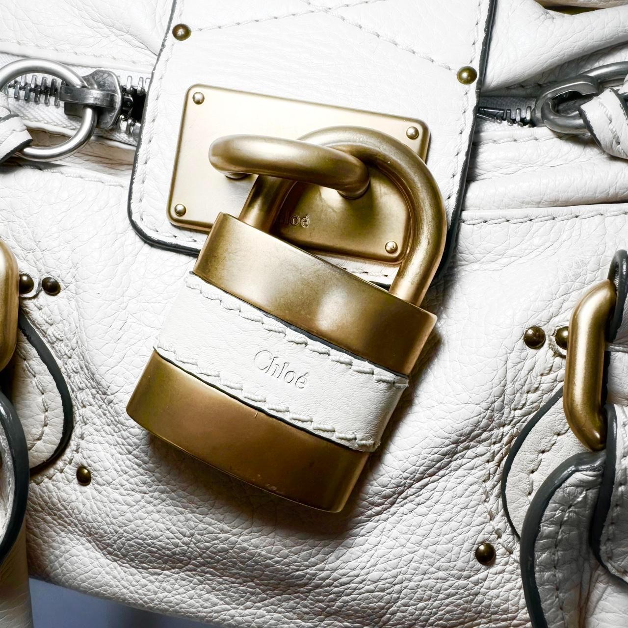 π€π Preowned ChloΓ© Paddington Satchel β White with Gold Hardware ππ€