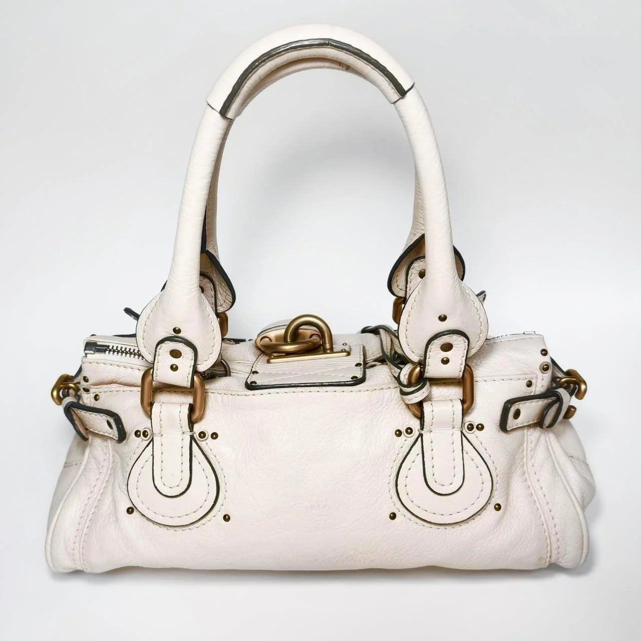 π€π Preowned ChloΓ© Paddington Satchel β White with Gold Hardware ππ€