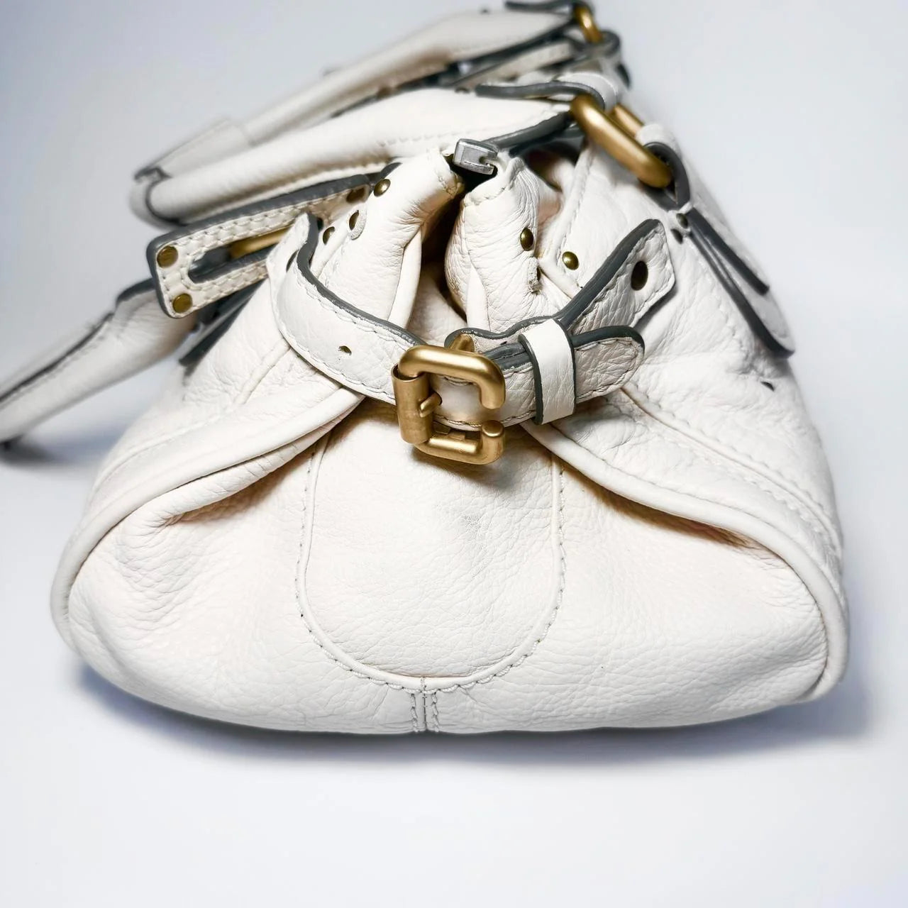 π€π Preowned ChloΓ© Paddington Satchel β White with Gold Hardware ππ€