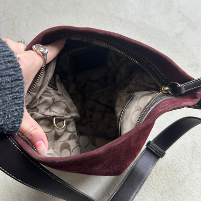 vintage coach ergo style black leather shoulder bag 9967