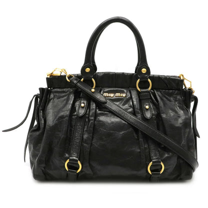 Miu Miu Shoulder Bag Leather Black🌲🍀