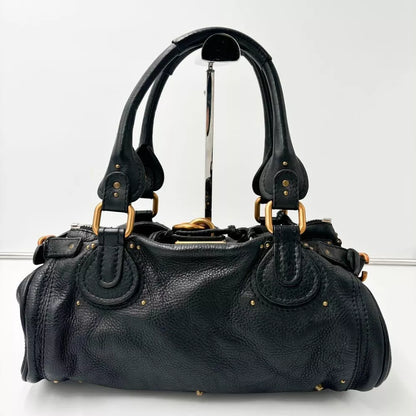 Authentic Chloe Paddington Medium Black Padlock Hand Bag Tote Bag Very good✨🔥
