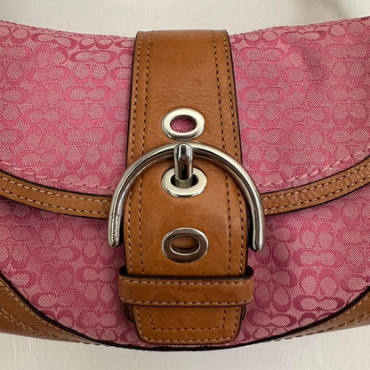 Coach Pink Signature Jacquard Soho Mini Vintage Bag💜🍇