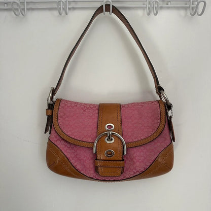 Coach Pink Signature Jacquard Soho Mini Vintage Bag💜🍇